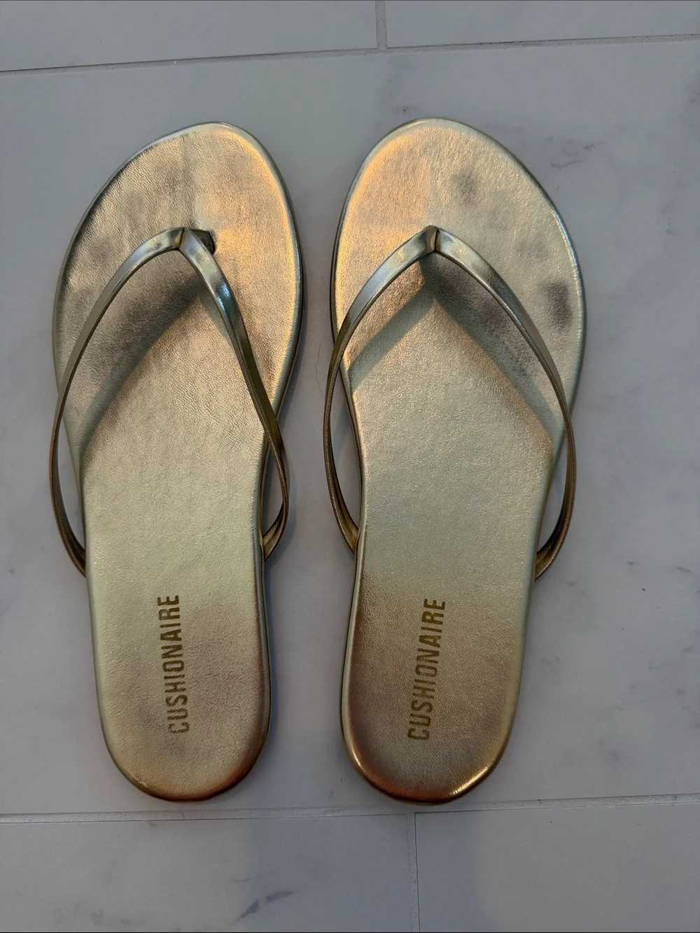 Cushionaire Metallic Gold Women's Flip Flops